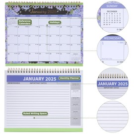 Desk Calendar 2025 Monthly Calendar Flip Desk Calendar From January to December 2025 Desk Calendar School Year Stand Calendar with Memo Pages for Office School Home (Lilies|)