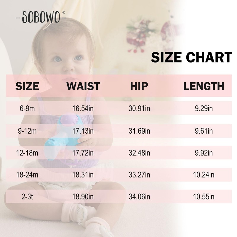 SOBOWO 3-Pack Bloomers for Baby Girls Diaper Covers Ribbed Ruffle