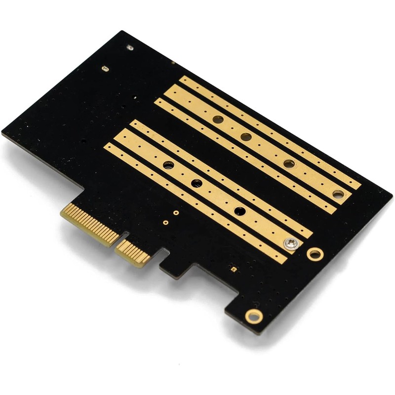 Dual M.2 PCIe Adapter for SATA (B Key) and NVMe