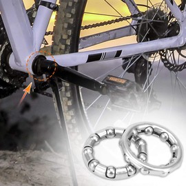 X AUTOHAUX 2pcs 44.5mm x 9 Bicycle Ball Bearings Crank Wheel Bearing Retainer