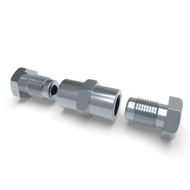 AUPROTEC 3/16" Brake Pipe Fittings Kit: 10x Male Union Nuts + 5x Female Connectors for Ø 4.75 mm Brake Tubes ISO Bubble Flare M10 x 1 DIN 1651 15-Part Brake Repair Set