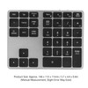 Wireless Number Pad 35 Keys Aluminum Alloy Ultrathin Rechargeable Ergonomic