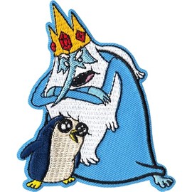 Adventure Time - Ice King and Gunter - Embroidered Iron On Patch