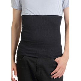 Maruo Knit Men's Belly Wrap, Deodorizing Function, Cotton, Coarse, Thin, For Summer, Sweat Cold Protection, Made in Japan, Black