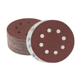 Meccion 125 mm Sandpaper Pack of 50 Velcro Sanding Discs Sanding Sheets Grit 80 8 Hole Round for Random Orbital Sander