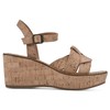 WHITE MOUNTAIN Women's Simple Wedge Sandal, Cork/Natural, 10 M