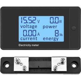Diystudio Digital Ammeter Voltmeter DC 7.5-100V 50A Voltage Tester Power Meter Energy Meter Volt Amp Watt Meter Voltage Current LCD Display 75mV Multimeter with Shunt