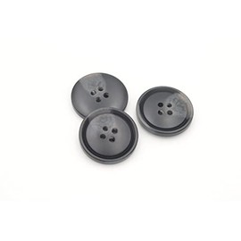 20 botones redondos de resina para abrigos, manualidades, costura, 4 agujeros, accesorios hechos a mano (negro, 18 mm)