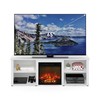 Furinno Classic 70 Inch TV Stand with Fireplace, Solid White