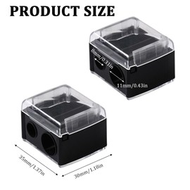 4 x Pencil Sharpener Cosmetic Pencils Portable Dual Sharpener Cosmetic Sharpener Black Makeup Sharpener for Eyebrow Pencil Lip Liner Eyeliner Pencil