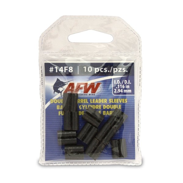American Fishing Wire Double Barrel Crimp Sleeves, Black Color, Size 4F8, 0.044 -Inch Inside Diameter, 1000-Pieces