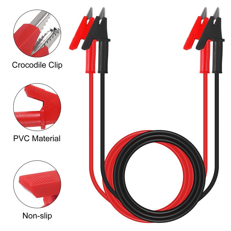 UMLIFE 6PCS Dual-Ended Alligator Clip Test Leads,15A Test Lead Wire