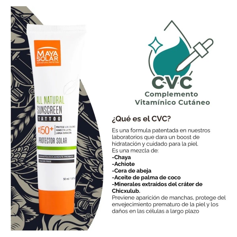 Protector Solar Especial Tatuajes Fps Maya
