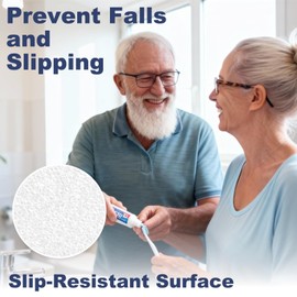 Gecork 28 PCS Shower Floor Non Slip Stickers with Strong Adhesive, Invisible & Durable Anti Slip Shower Stickers with Scraper for Bath Tub, Pools and Stairs(Clear,Wide Rectangle)