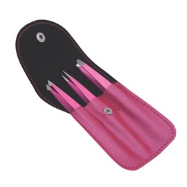 Jimy Eyebrow Tweezers - High Precision Slant & Angled Tips, Sharp Needle Nose Tweezers Point, Stainless Steel Tweezers for Women Facial Hair, Sleek Design for Ingrown Hair Tweezers (3 Piece Set)