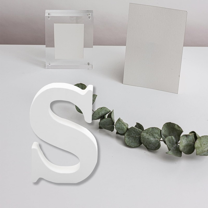 Bojueshaw White Wooden Letters,4 Inch Standing Alphabet,DIY Paintable Letters for
