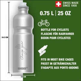 SIGG - Aluminium Bike Water Bottle - Move MyPlanet Alu - Climate Neutral Certified - Lightweight - BPA Free - Alu - 0.75 L