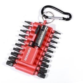 Geinxurn Torx Screwdriver Bit Set 22 Pieces, T7-T40 S2 Steel Magnetic 1/4 Inch Hex Shank Impact Resistant Star Screwdriver Bit Set with Bit Holder and Storage Box