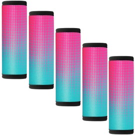 Gowraps 5 Pack Neoprene Luggage Handle Wraps Bright Luggage Tags/Identifiers/Marker/Grips Travel Accessories for Airplane/Flying/Luggage (Gradient Dot)