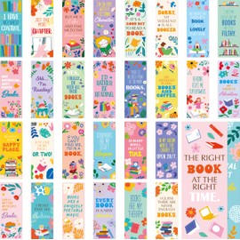 120 PCS Book Lover Bookmarks, 30 Unique Designs Double-Sided Read Accessories Page Markers Reading Bookmarks for Women, Men, Kids, Adults, Students, Book Lovers All Ages