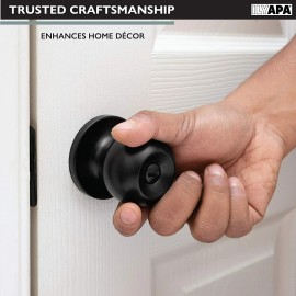 Ilyapa Privacy Door Knob for Bed/Bath - Ball, Matte Black