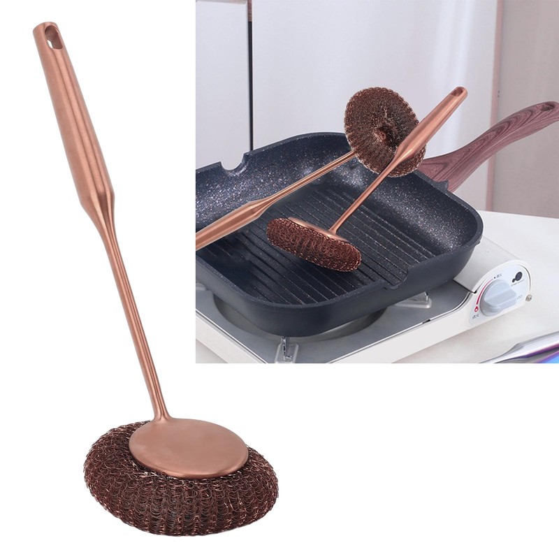 Long Handle Steel Wool Scrubber Deep Clean Rustproof Stainless Steel