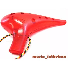 TNG -Translucent Red 12 Holes Alto C Ocarina Flute & Ocarina Bag-Made in Taiwan