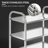 Amarite Stainless Steel Cart on Wheels,3-Tier Stainless Steel Utility Cart