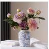 Light Blue White vase Flower Ceramic Porcelain Vintage Chinoiserie Floral