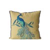 Kelly Stevens-McLaughlan, Peacock with Doodle Tail on Gold Cushion /
