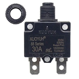 KUOYUH Circuit Breaker 88 series 125/250VAC 50/60Hz (18-30A) (1pc) (30 Amp)