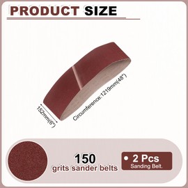 HARFINGTON 6 x 48 Inch Sanding Belts, 2 Pcs 150 Grits Aluminum Oxide Abrasive Belt Sander File Belt for Woodworking, Metal Polishing, Knife Sharpener