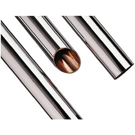 Chrome Plated Copper Tube 200mm 15mm Solid Pipe Radiator Tails ETC Pack 2