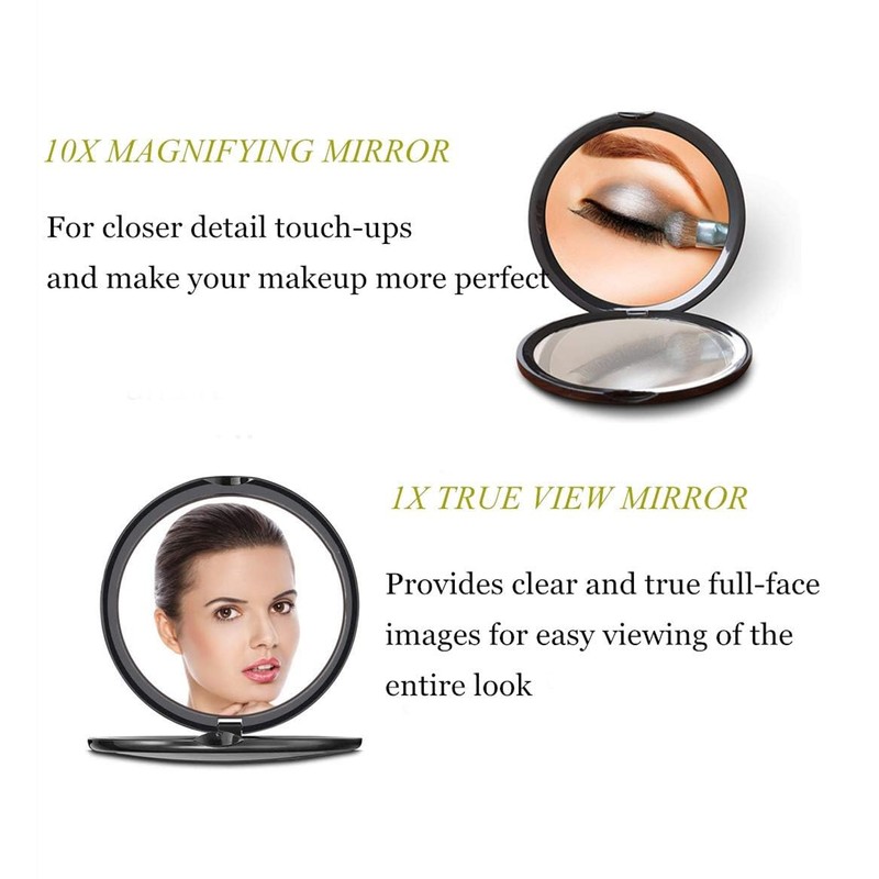 deweisn Magnifying Compact Cosmetic Mirror Elegant Pocket Handheld Makeup Mirror