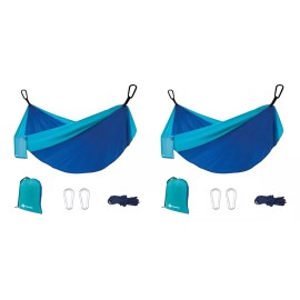 Bluelander 2 Hamacas Camping Portátil Azul + Kit De Instalación Liso