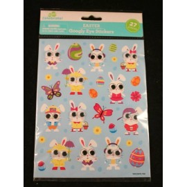 Way To Celebrate Googly Eye Stickers - Bunnies At Play - 27 Stickers - Easter - Way To Celebrate