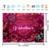 Happy Valentines Day Backdrop 7x5FT Red Glitter Heart Valentine's Day