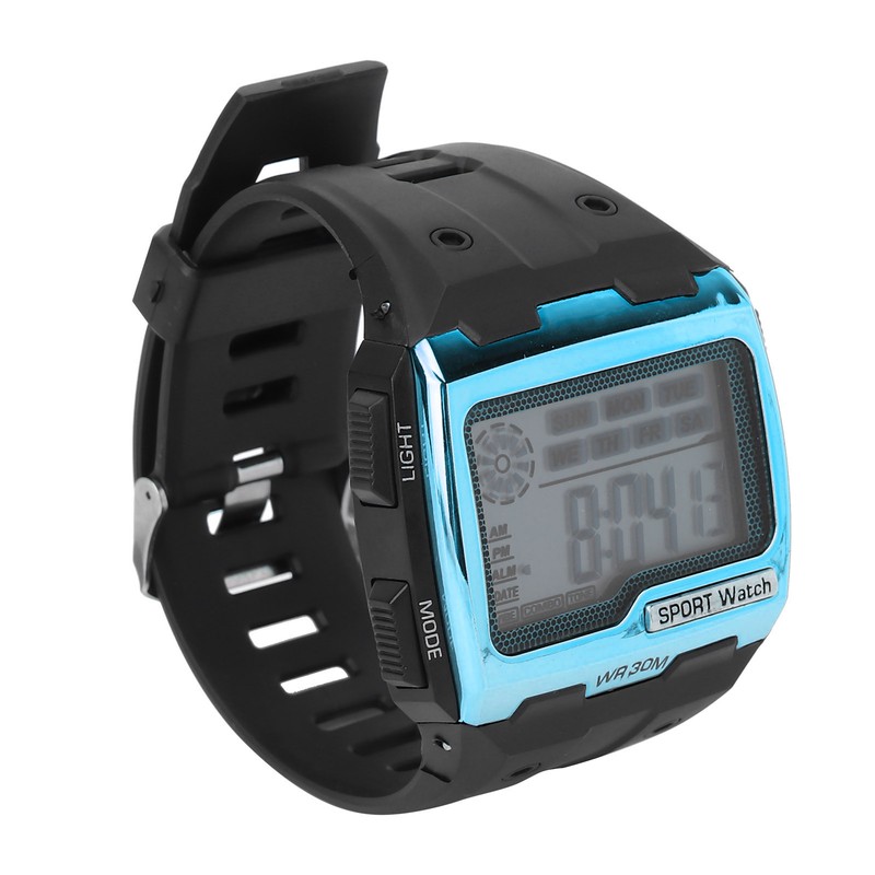 Digital Sports Watch Large Dial Night Light Waterproof Dual Time