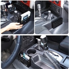 HAPPYHORSE for Toyo-ta FJ Cruiser 2007-2021 car Central Control Gear Panel on Both Sides of The Aluminum Alloy Storage Basket Accessories