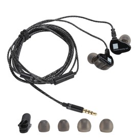 Wired Deep Bass HIFI Earphones QuadCore DualDynamic Driver F4 Earphones HIFI Earbuds