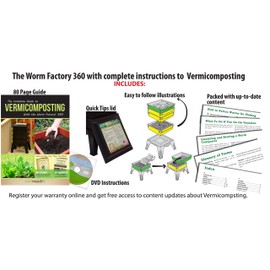 Worm Factory 360 Black US Made Composting System for Recycling Food Waste at Home