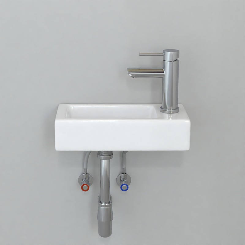 J-FAMILY 14.5'' x 7'' Small Wall Mount Sink Rectangle Porcelain