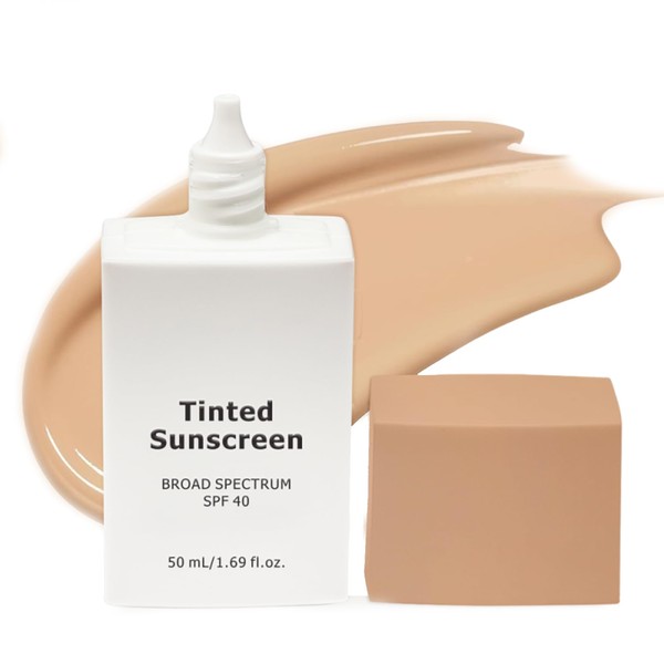 Tinted Sunscreen, Sonnencreme Broad Spectrum SPF 40, Sonnenschutz für empfindliche