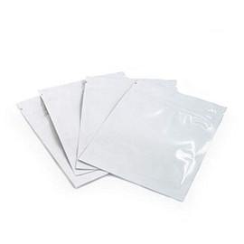100 Pieces Mylar Foil Ziplock Bag Sample Pouch Self Sealing Double-Sided Color Flat Ziplock Bags Food Grade Storage Vacuum Sealer 8.5x13cm (White)