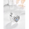 KINGWHYTE Locket Necklace 925 Sterling Silver Heart Tortoise Photo Necklace
