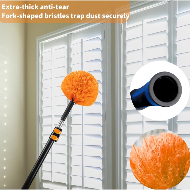 3 Pack Screw on Webster Cobweb Duster Head for Pole,Spider