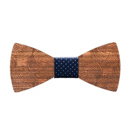 Mens Bow Ties, Mr.Van Natural Walnut Wood Handcrafted Wooden Adjustable Bowties for Tuxedo Wedding Party (Blue)