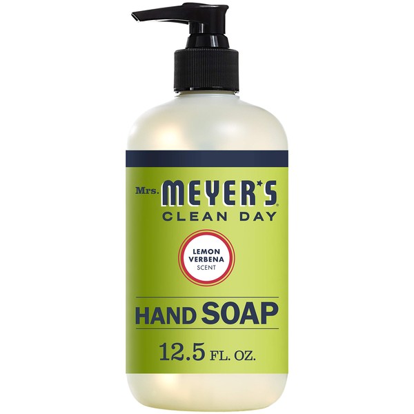 Mrs. Meyer's Clean Day Liquid Hand Soap, Cruelty Free and Biodegradable Formula, Lemon Verbena Scent, 12.5 oz