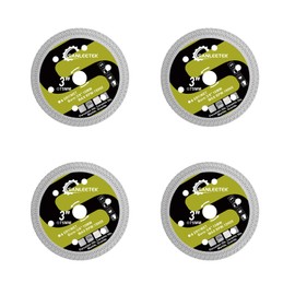 Diamond Tile Saw Blade 3"(75mm) - 4pcs X Mesh Disc Cutter for Ceramic Tile Porcelain Marble Artificial Stone for Arbor 3/8"(10mm) Angle Grinder SANLEETEK