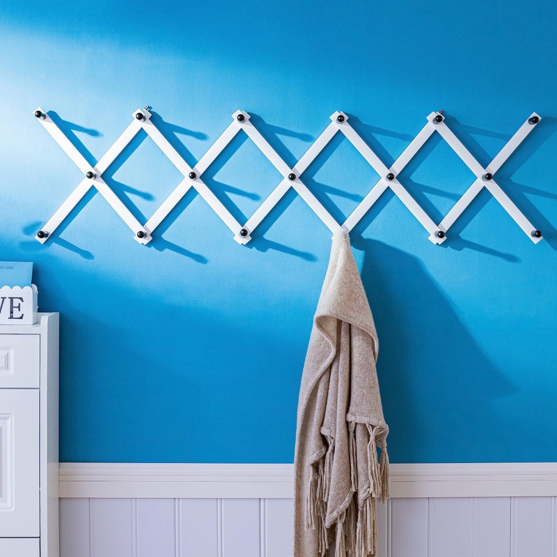 SKOLOO Hat Rack for Wall with 17 Hooks, Solid Wooden,